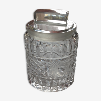 Pot with cut glass lid, 50.00.