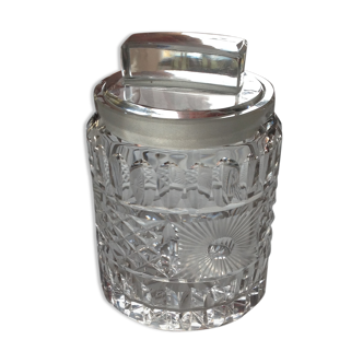 Pot with cut glass lid, 50.00.