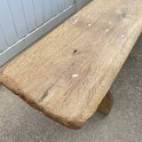 Pair of solid oak wood farmhouse benches 250cm rustic 1900