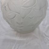 Ball vase with relief flower decoration, frosted glass