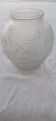 Ball vase with relief flower decoration, frosted glass