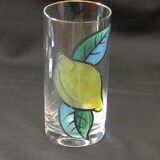 6 glass orangeade glasses, 1970s