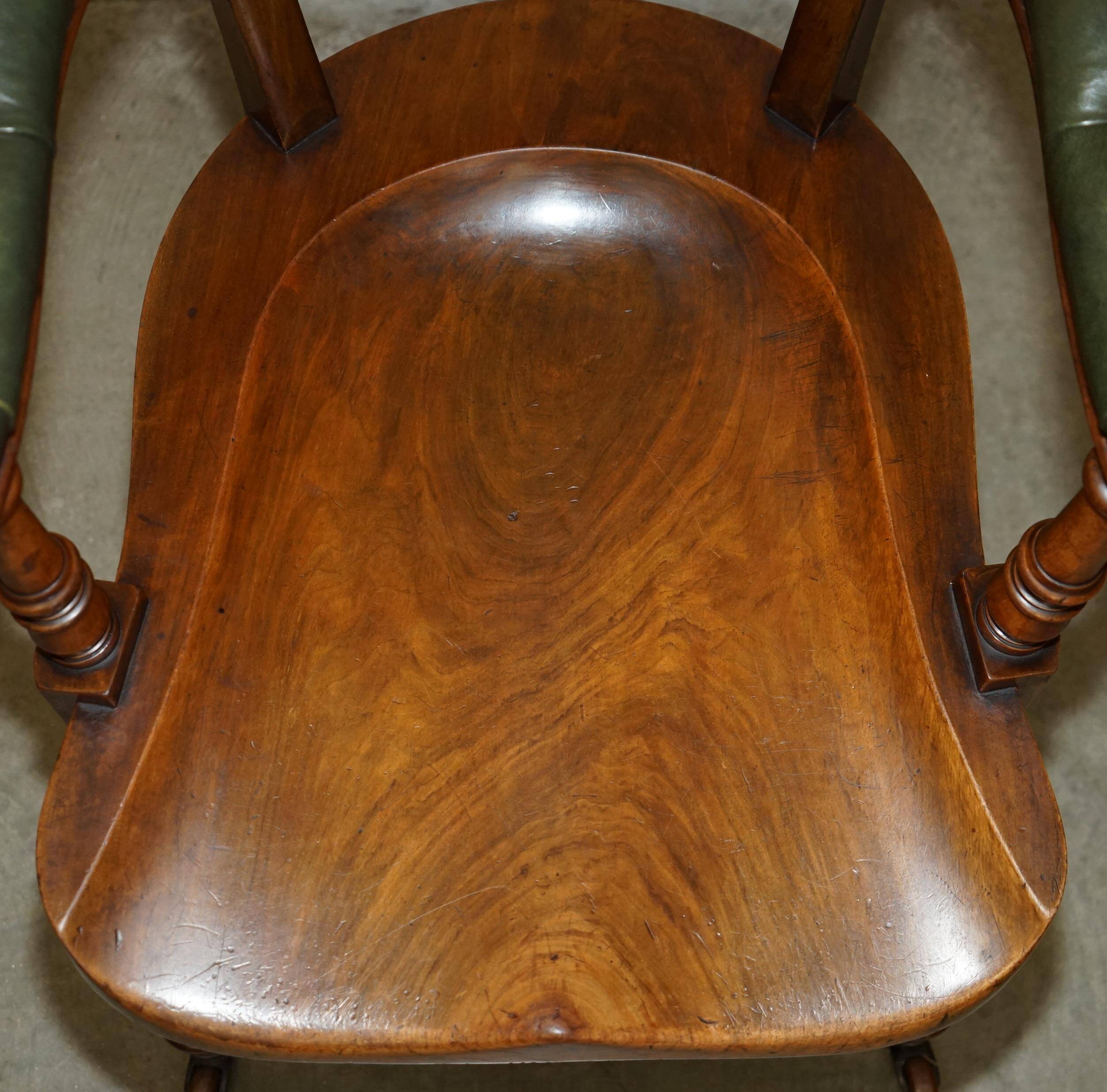 Victorian captain's chair in mahogany and leather
