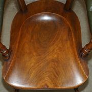 Chaise de capitaine victorienne en acajou et cuir