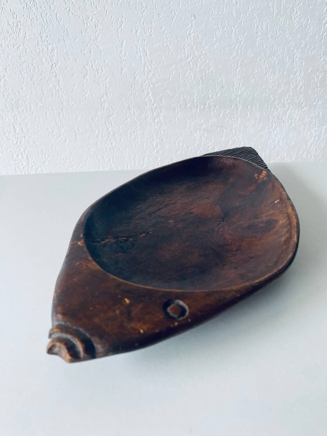 Fish-shaped wooden dish