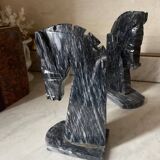 Pair of marble horse bookends