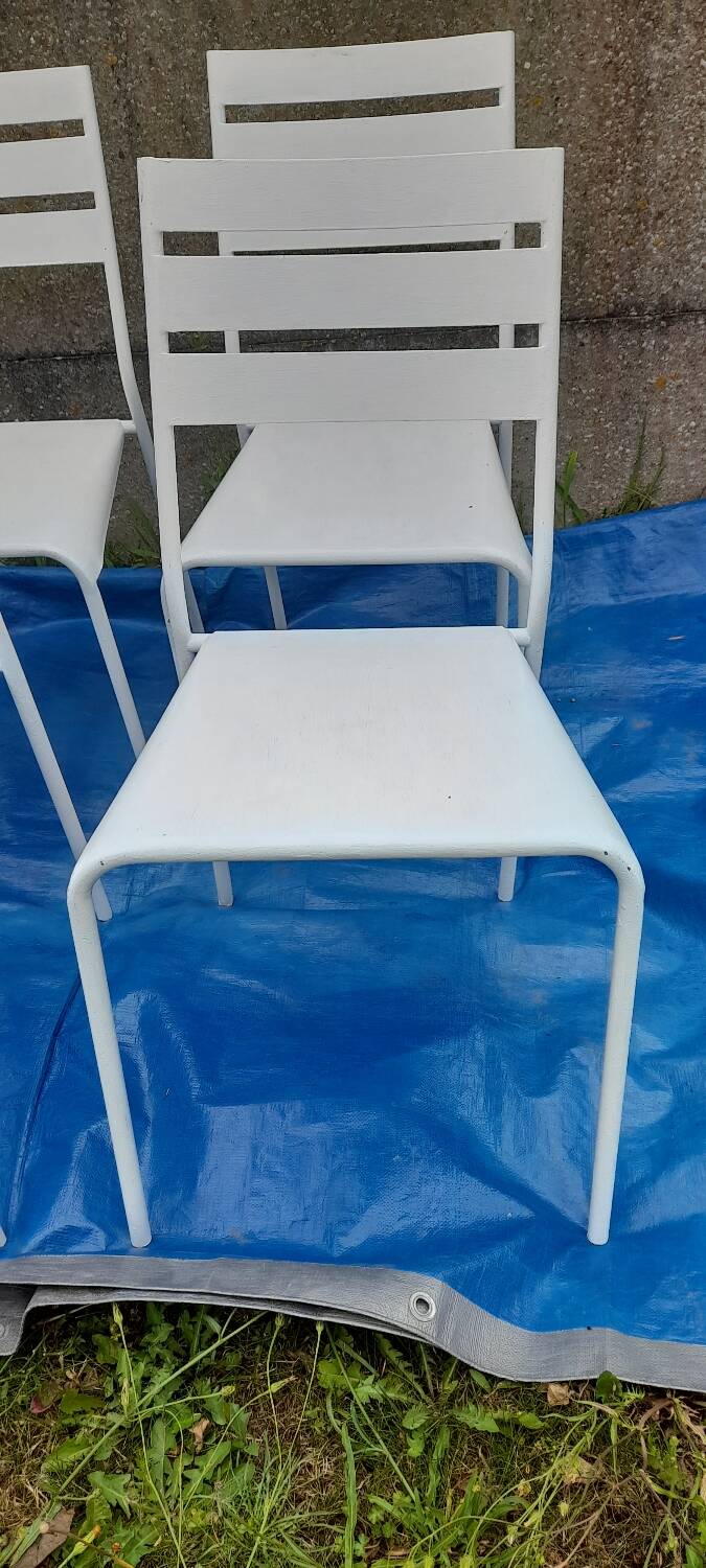 4 white metal garden chairs from Fermob