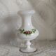 White opaline vase decorated with roses
