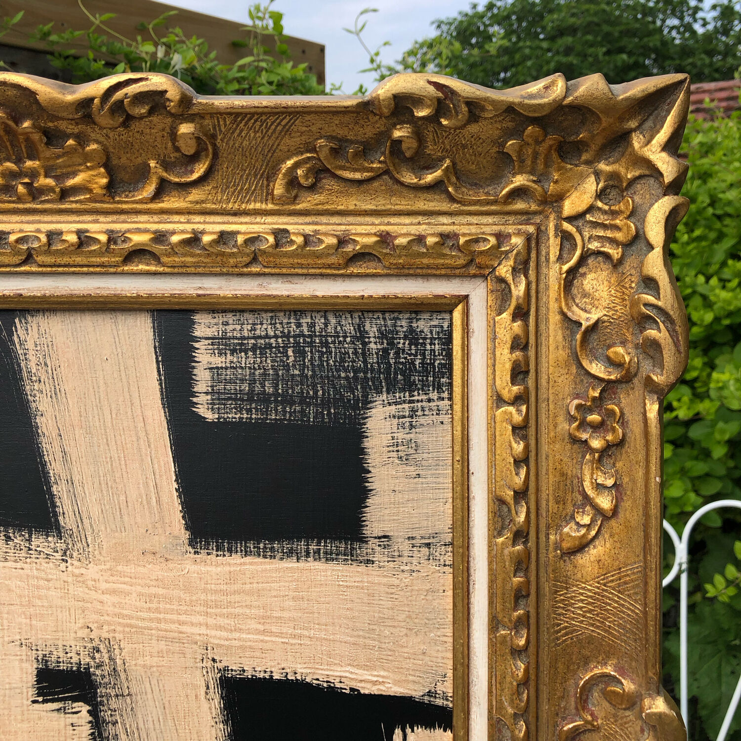 Monochrome abstract painting