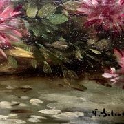 Paul Henry Schouten "Still Life with Flowers". Oil on wood panel.