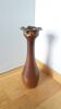 XXL brutalist ceramic floor-standing ashtray in the shape of a keel, stoneware.