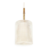 Mid Century Scandinavian Brass & Crystal Glass Ceiling Light By C.Fagerlund