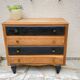 Chest of drawers black and raw wood 1930s