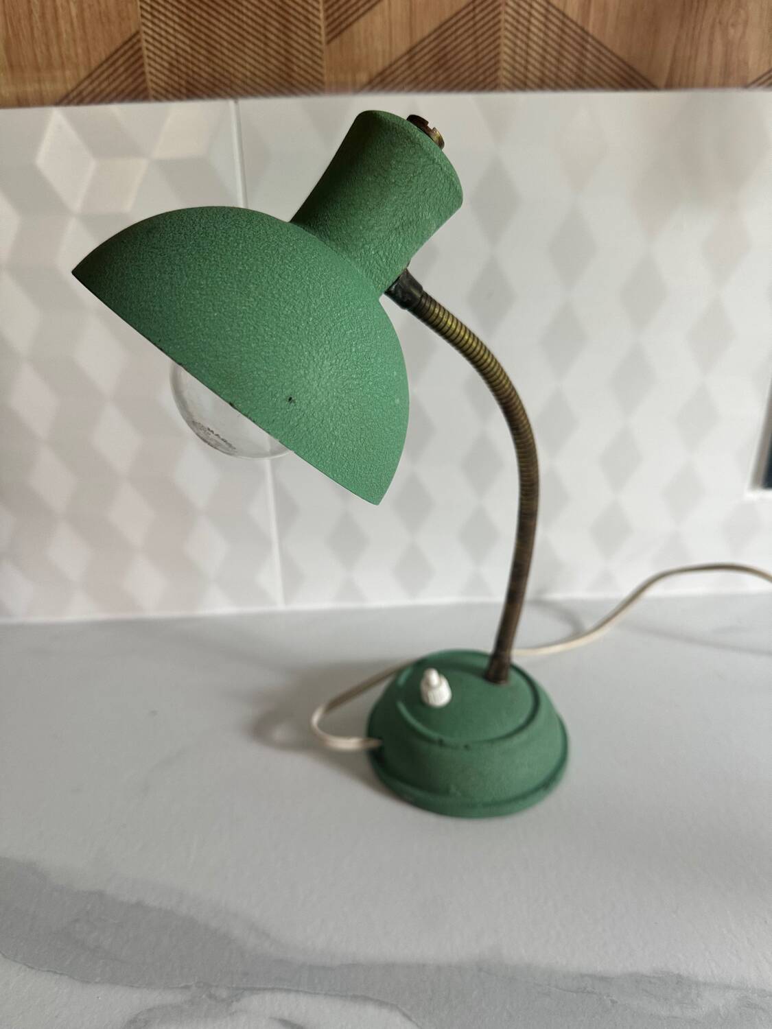 Vintage green bedside lamp