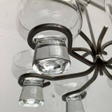 Mid-century metal and glass candle holder suspension from Denmark, 1960s.