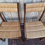 Lot 4 straw chairs by Pierre Gautier-Delaye, weekend model