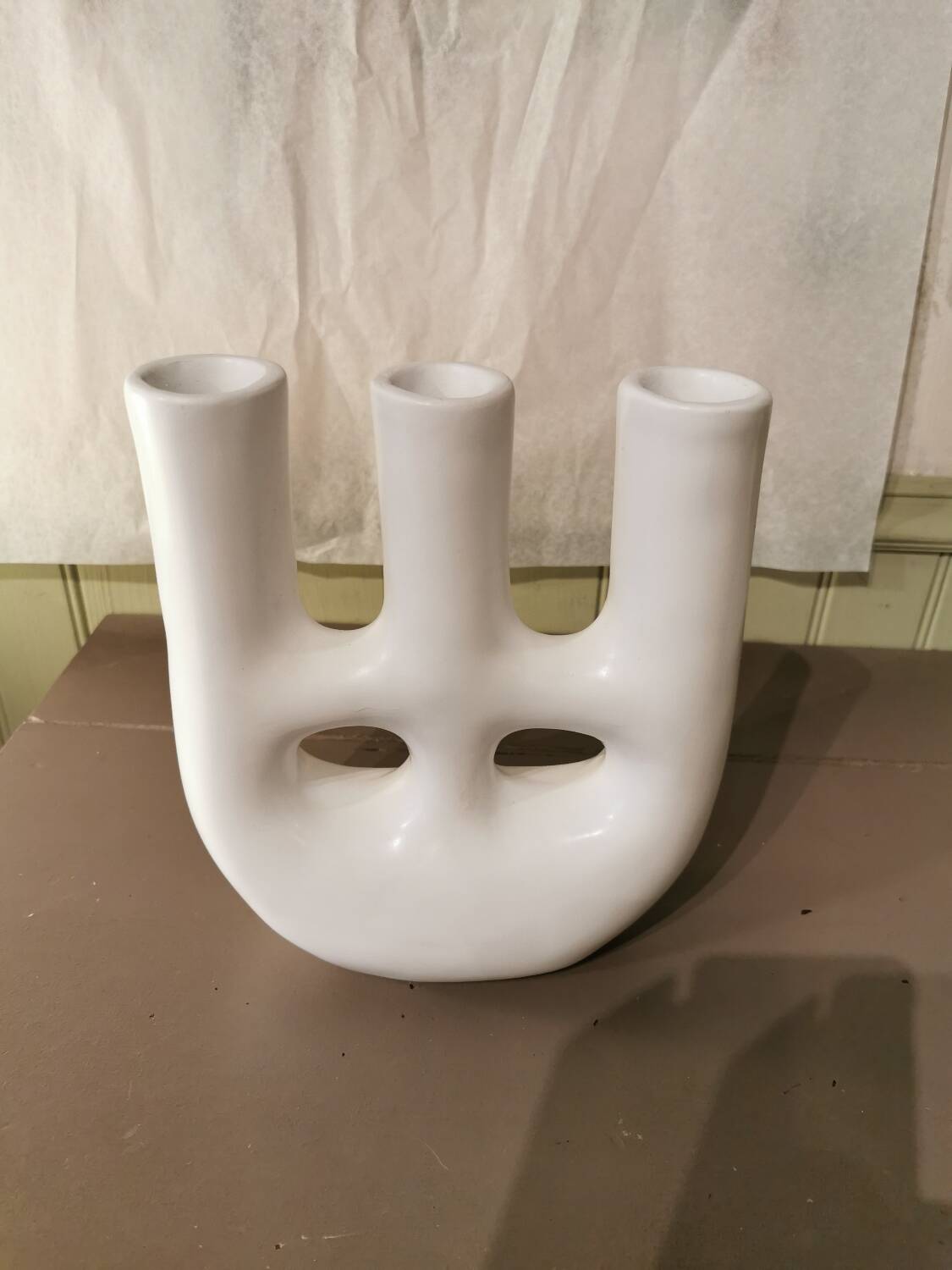 White Tadelakt Vase Morocco