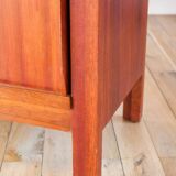 Teak and glass display cabinet, stamped "Seigneur", Scandinavian design, 1960