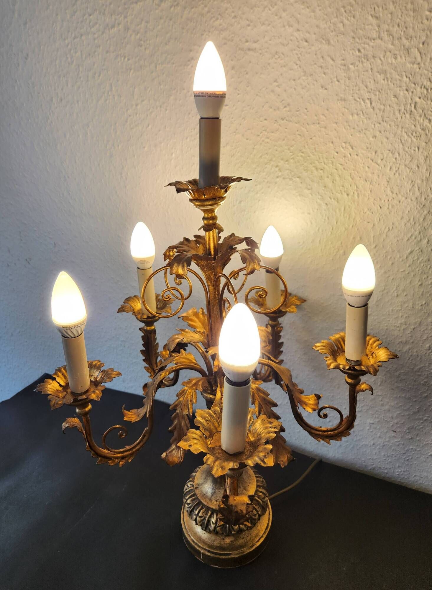 Antique gilded hand-forged hand-carved Florentine Louis XV, Italy