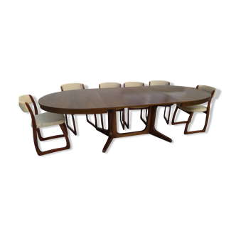 Set including a table and 6 Baumann chairs