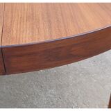 Table danoise ronde Harry Ostergaard pour Randers Mobelfabrik extensible teck 1960