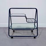 Cobalt blue bar cart