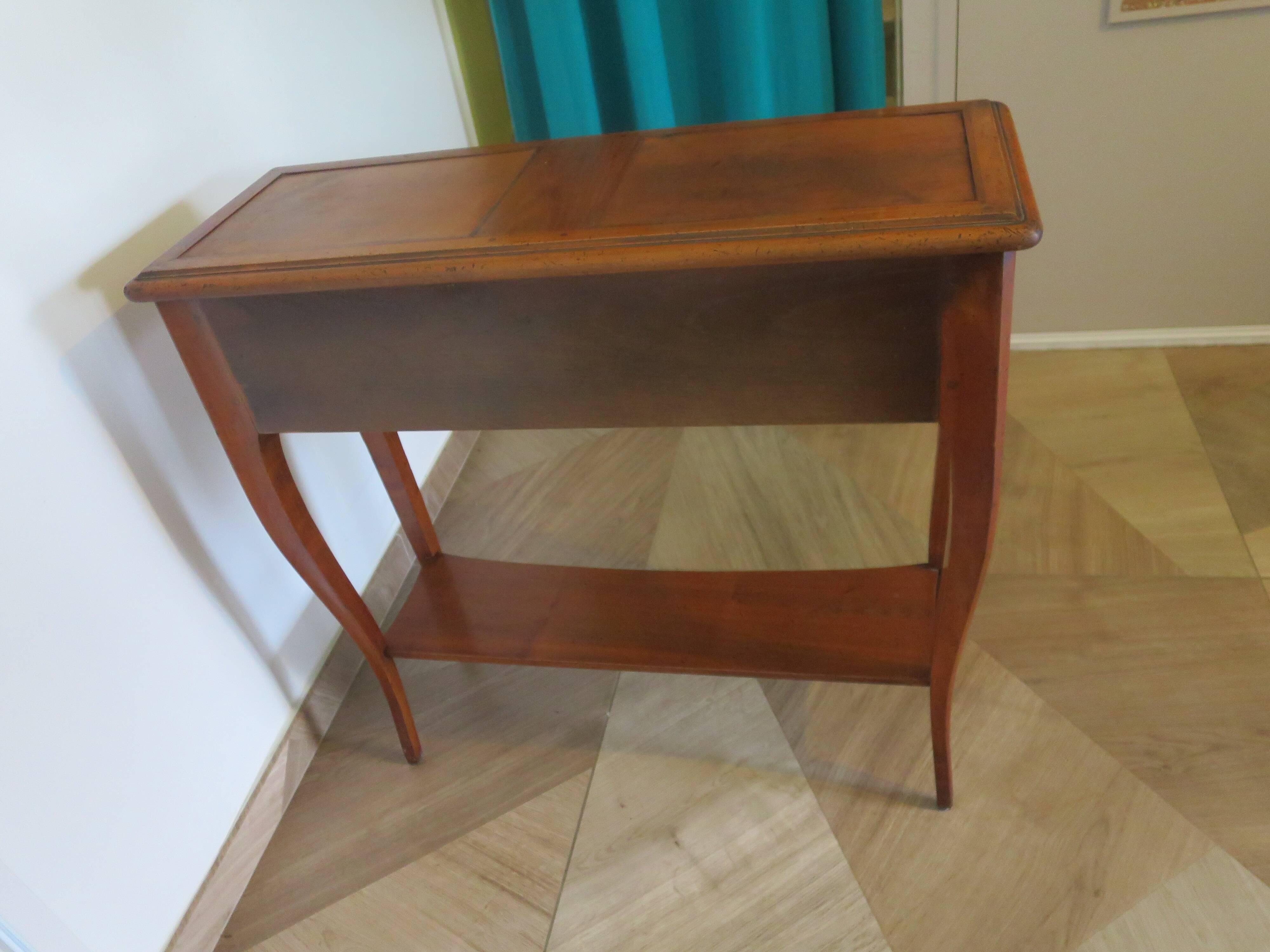 Cherry console with 2 drawers - Louis XV style - cherry wood