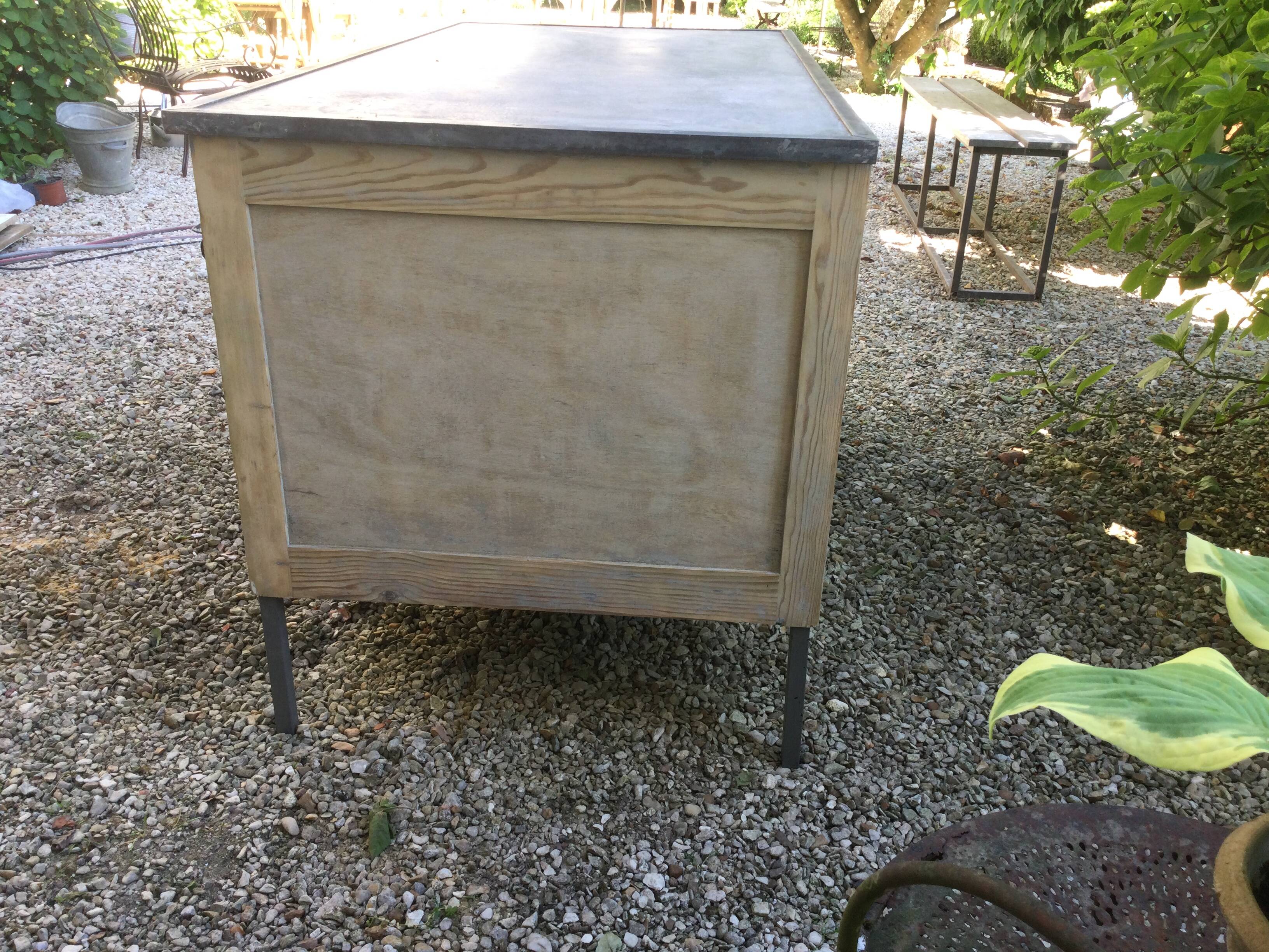 Antique workshop cabinet with sliding doors