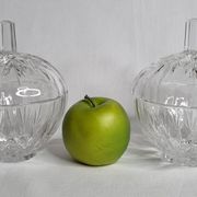 Pair of crystal candy boxes, Italy