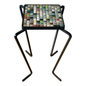 Vintage stand - small side table in mosaic tiles