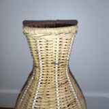 Braided wicker vase