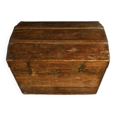 Large antique chest made of pine and solid oak.