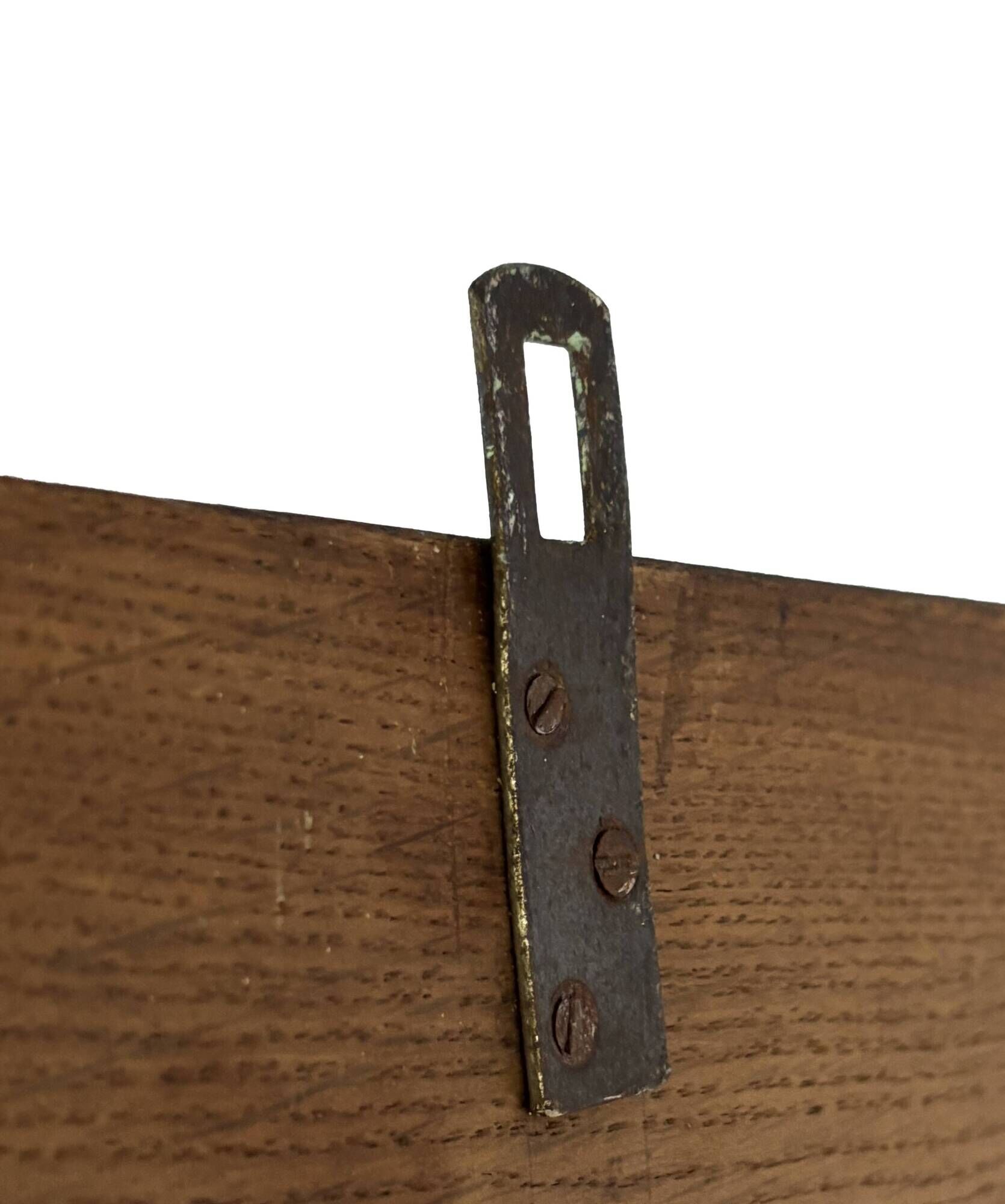 Vintage wooden wall shelve rack bookshelf in dark oak wood minimalist