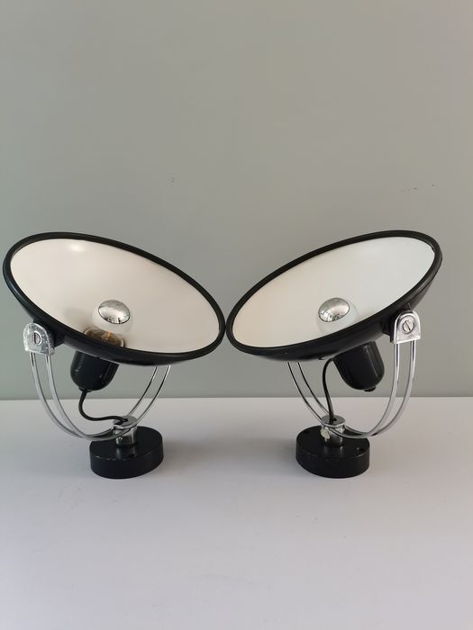 Pair of metal wall lamps 70s