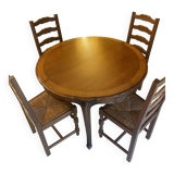 Table in solid cherry wood in Louis XV style.