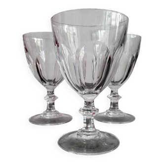 3 Rambouillet Christal d'Arques button-stemmed water glasses in excellent condition