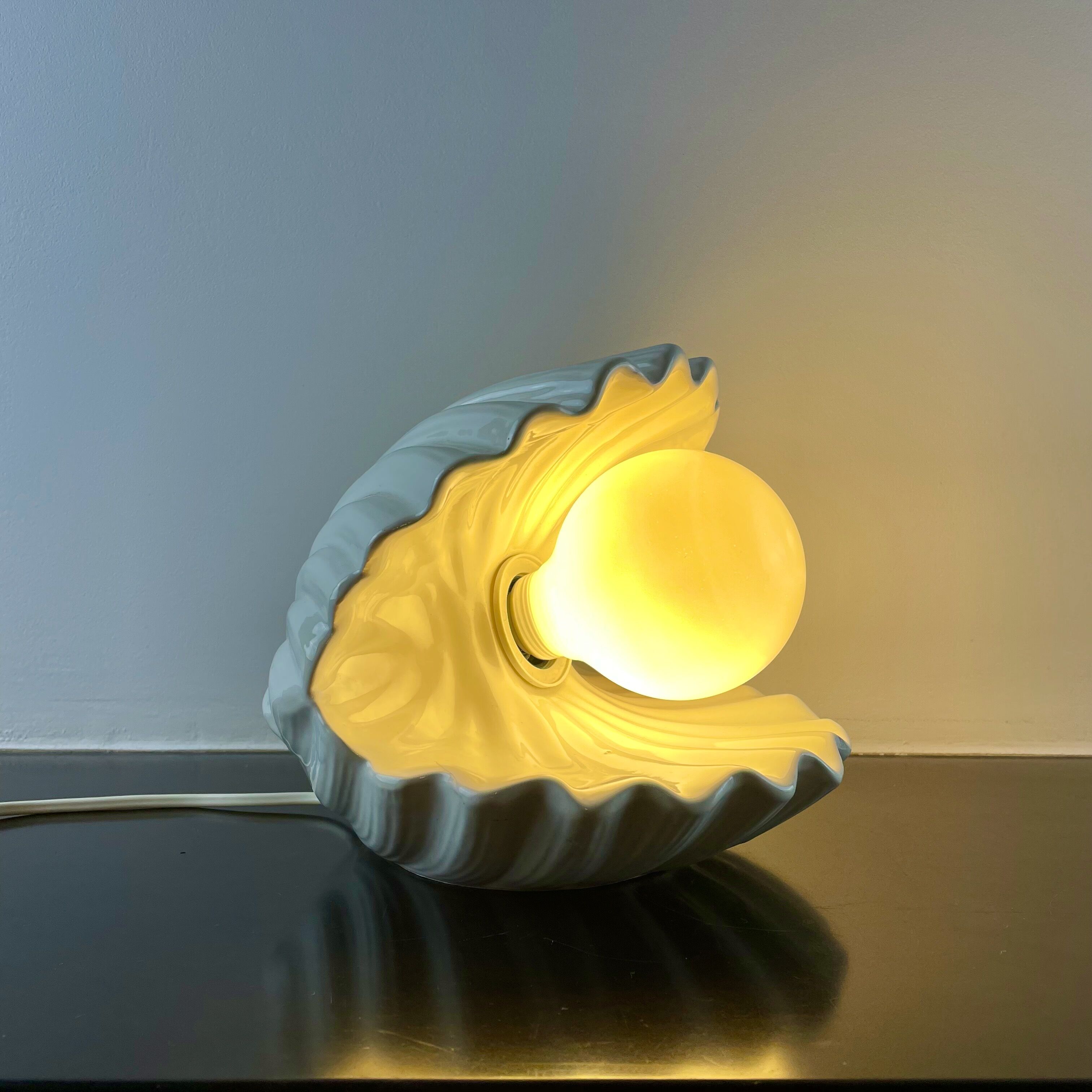 Ceramic shell lamp, circa 1970