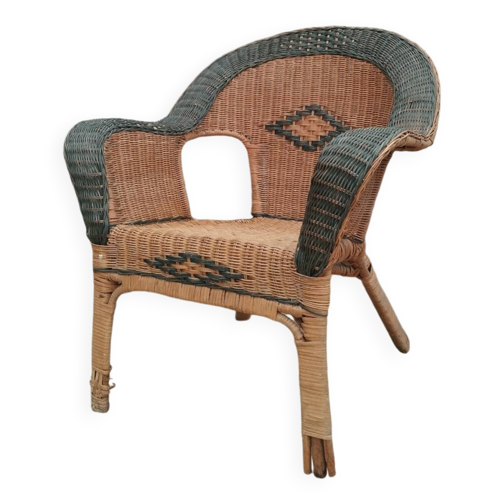 Antique rattan armchair