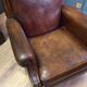 Club armchair in sheepskin in Art Deco style