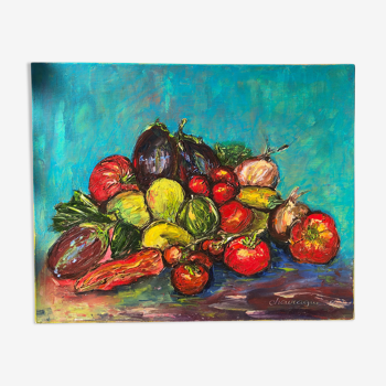 Painting on still life canvas