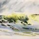 Pendant d'aquarelles Marine abstraite par Françoise Lepage