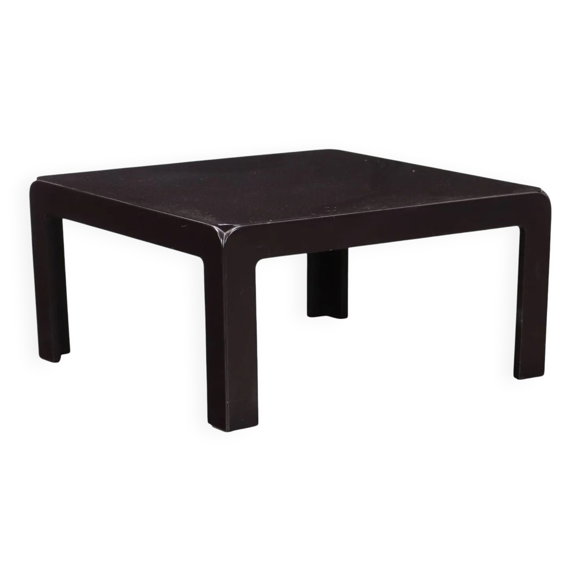 Vintage lacquered wooden coffee table, Italy, 1970s-1980s.