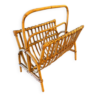 Bamboo rattan wicker magazine holder