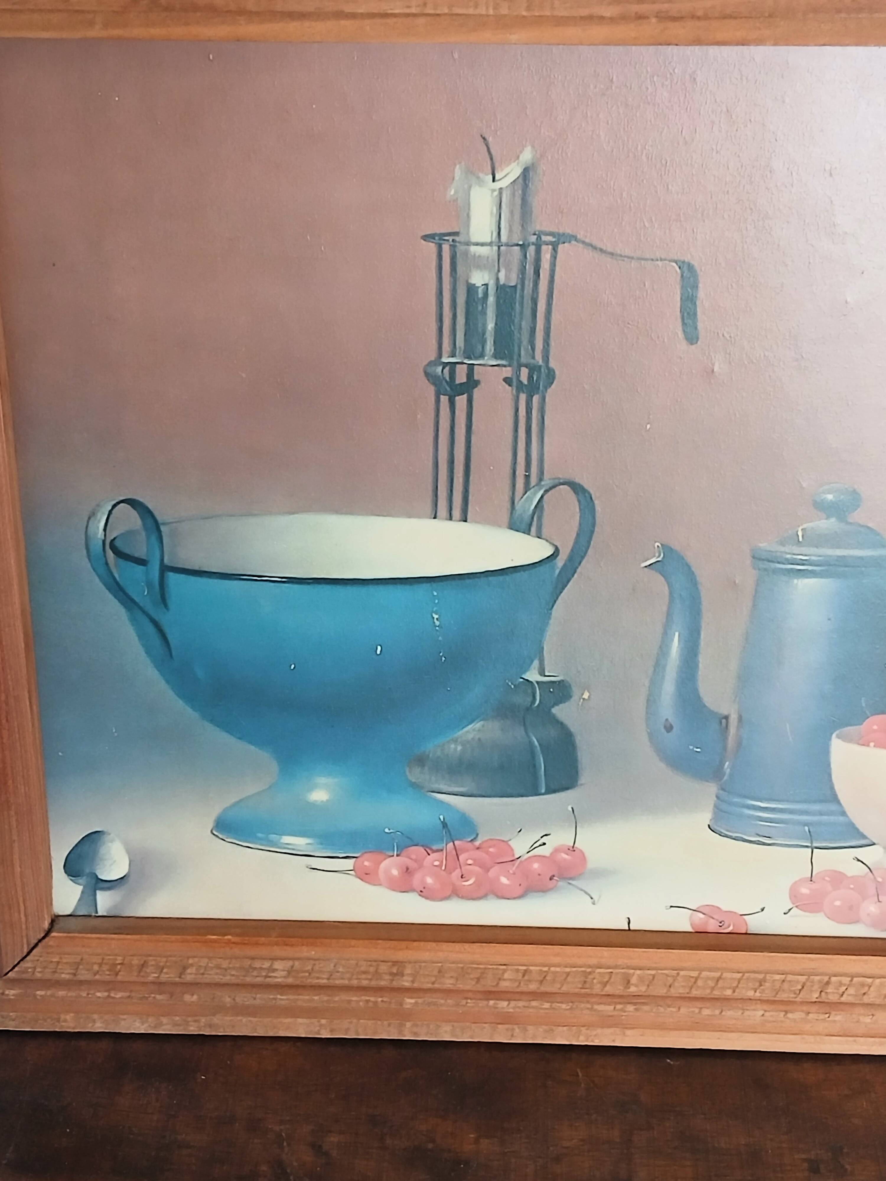 Vintage Still Life Table 1971 – Proferio Grossi – Wooden Frame