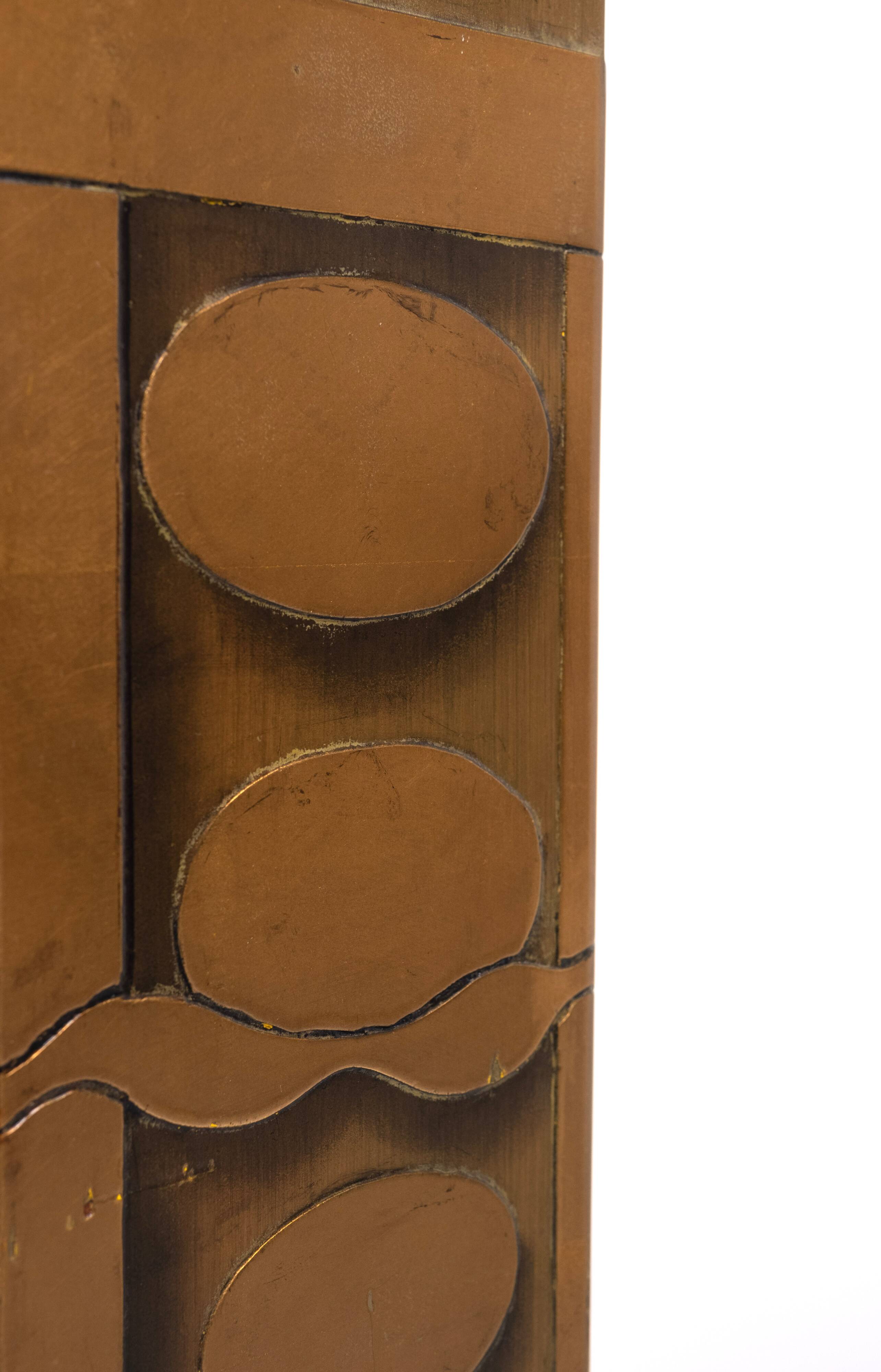 1970s antique octagonal gold storage cabinet