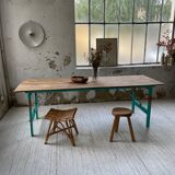 Vintage guinguette table 230 cm green