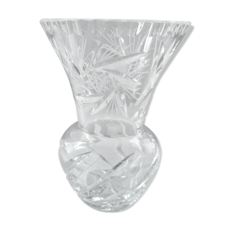 Vintage cut glass vase 60s