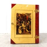 Italian Goatskin Book Shaped Dry Bar Cabinet by Aldo Tura, 1950s