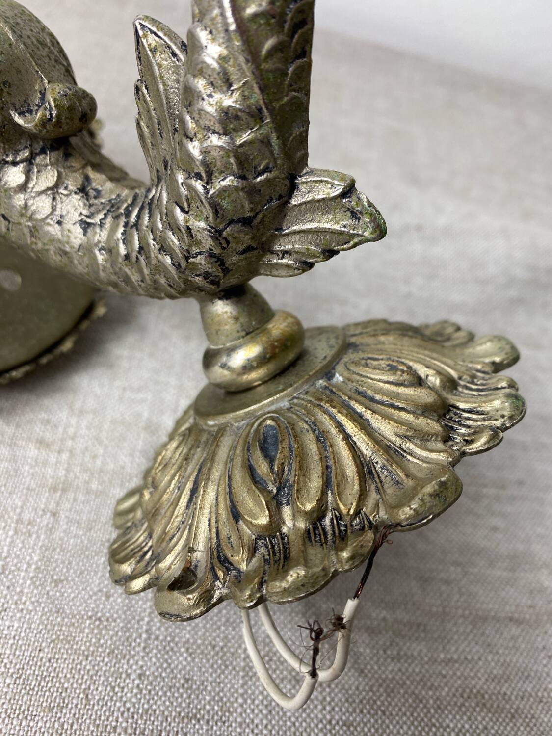 Applique poisson de style art déco en métal argenté