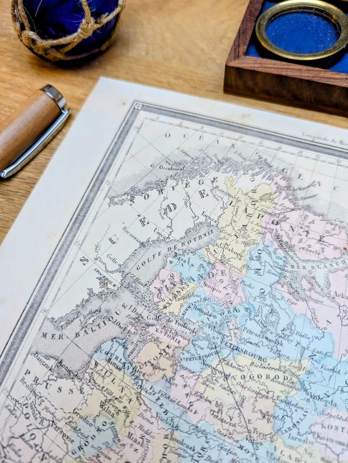 Russia, old map, printed in 1852.